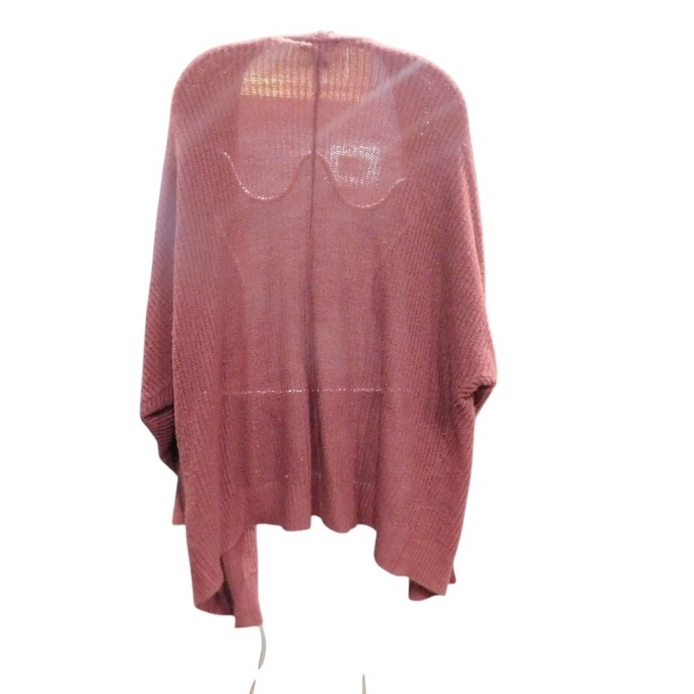 Chunky Knit Open Front Cardigan Duster Dusty Rose Oversized